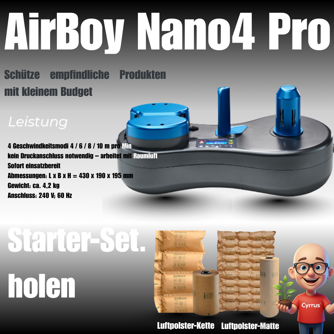 Starter Set. - Luftpolstermaschine - Transportschutz - Empfindliche Ware - Schutz Versandweg